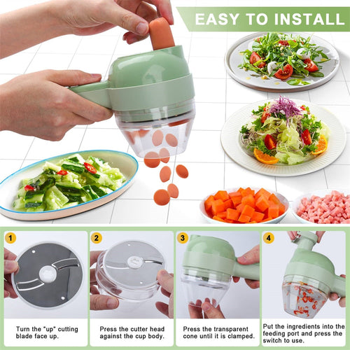 4 in 1 Portable Handheld Electric Vegetable Slicer
